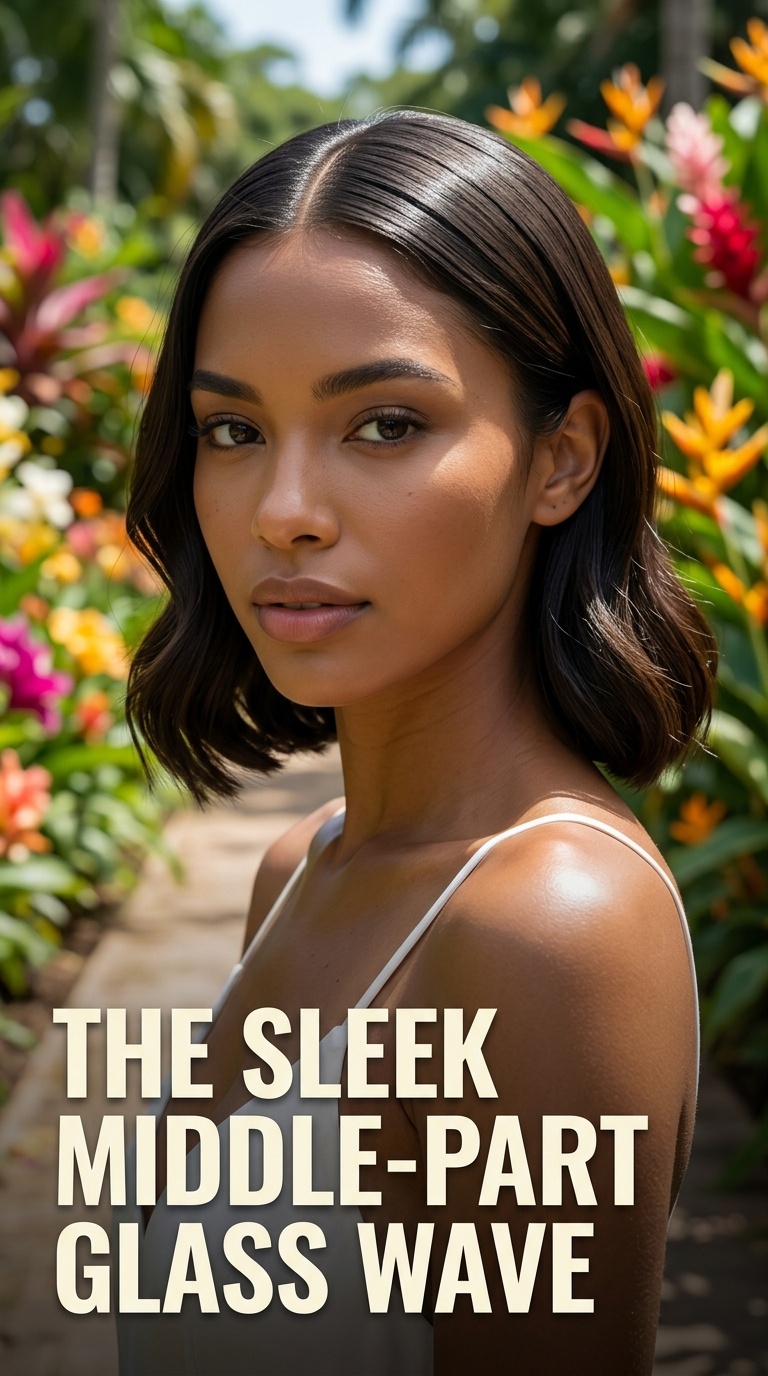 The Sleek Middle-Part Glass Wave