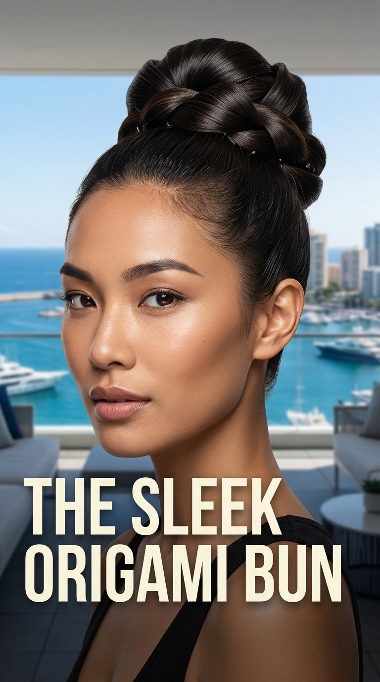 The Sleek Origami Bun