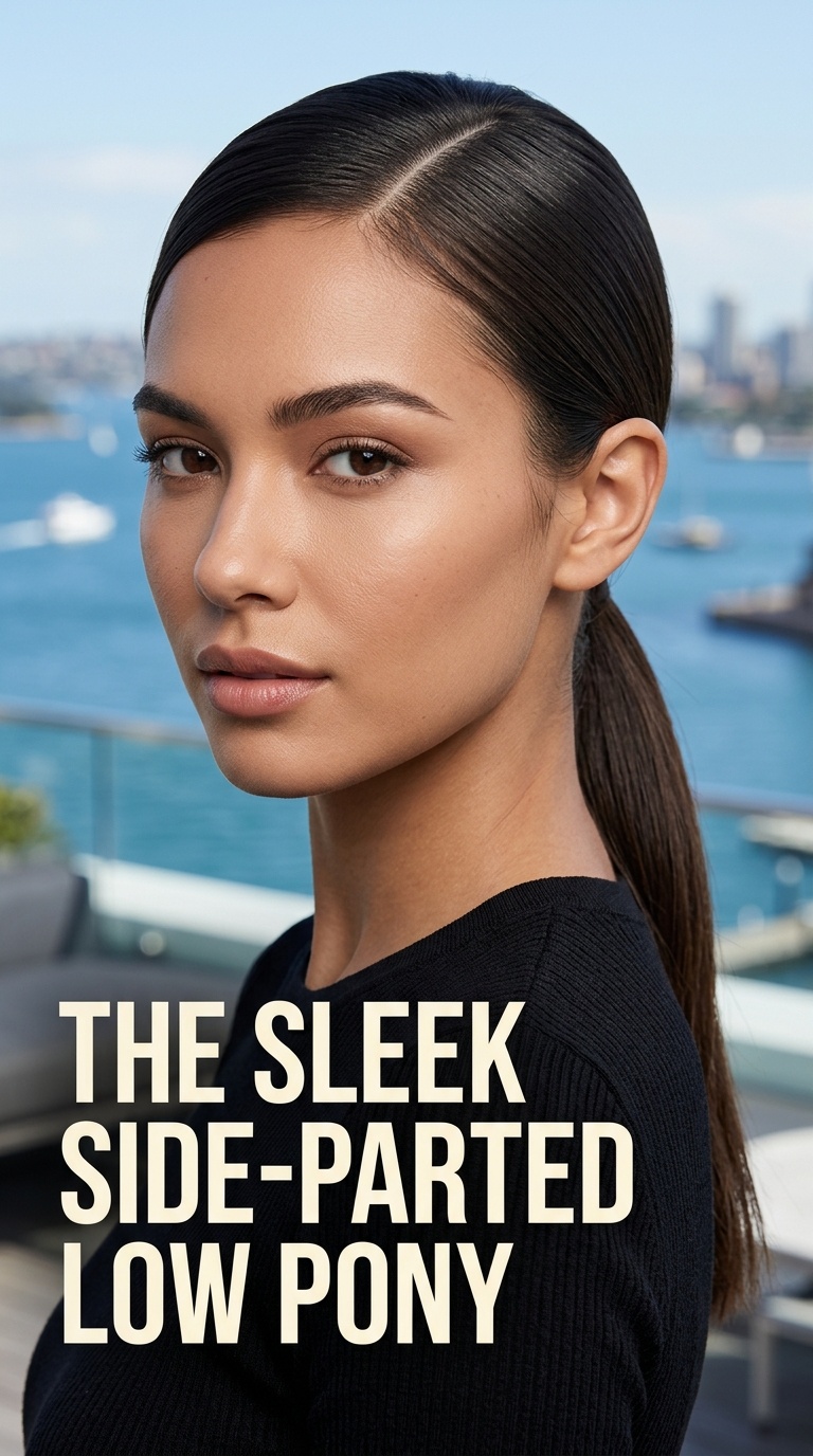 The Sleek Side-Parted Low Pony