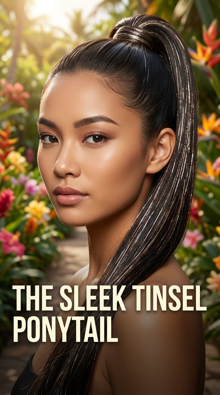 The Sleek Tinsel Ponytail