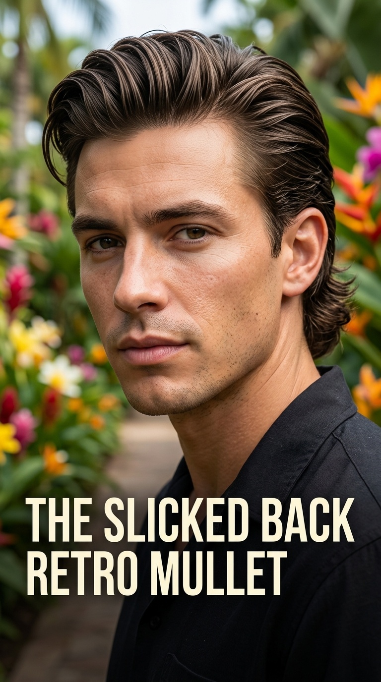 The Slicked Back Retro Mullet