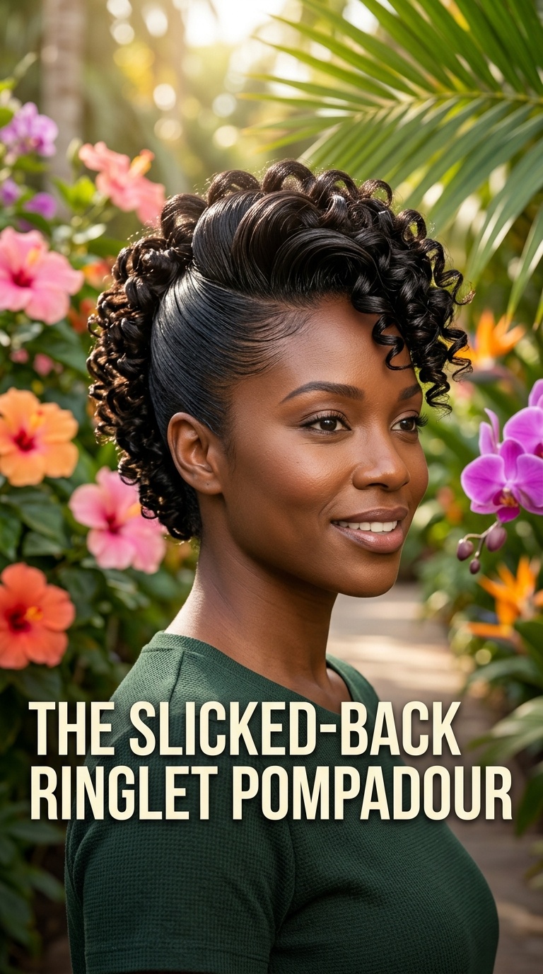 The Slicked-Back Ringlet Pompadour