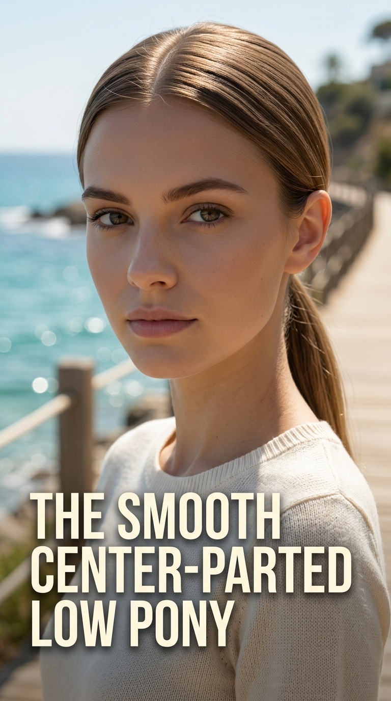 The Smooth Center-Parted Low Pony