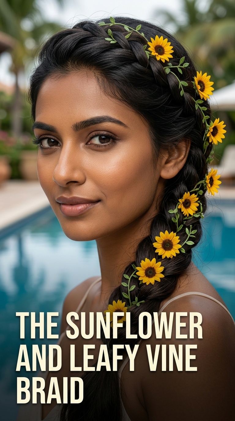 The Sunflower and Leafy Vine Braid