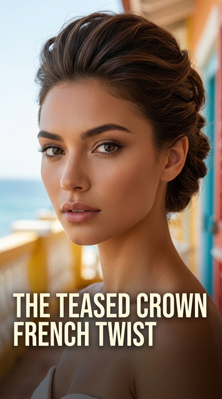 The Teased Crown French Twist