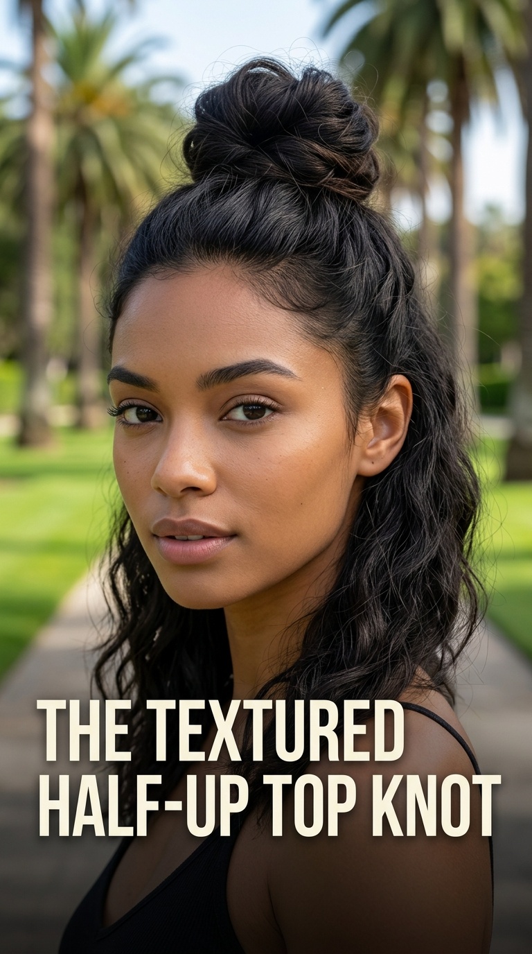 The Textured Half-Up Top Knot