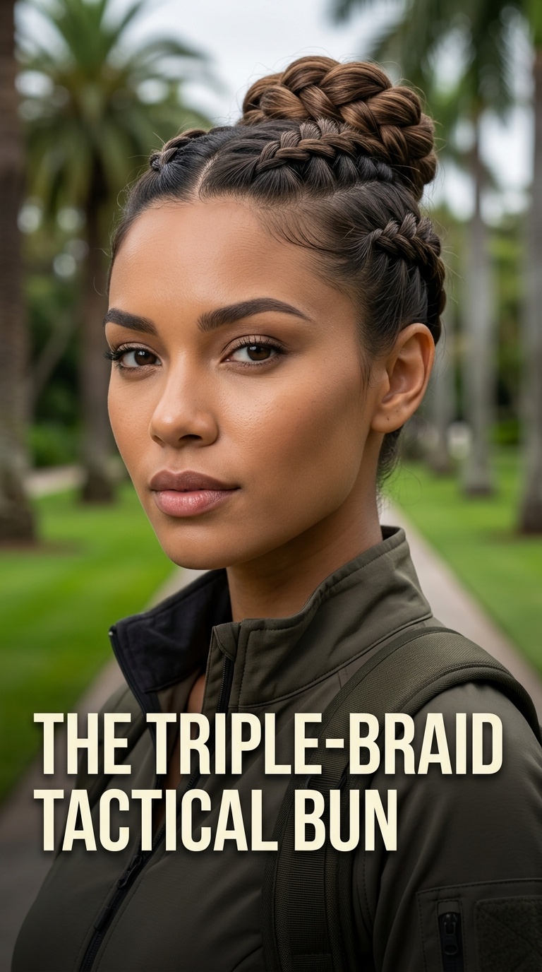 The Triple-Braid Tactical Bun