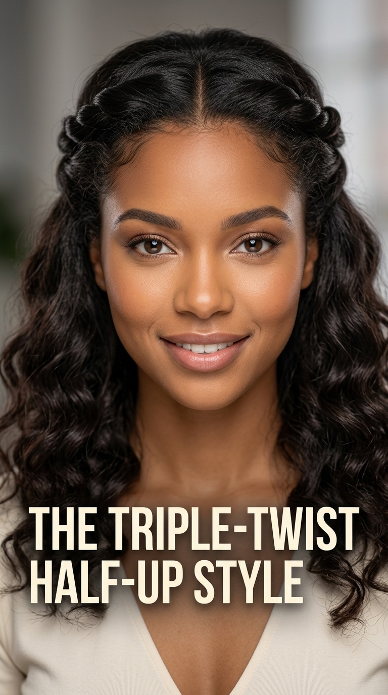 The Triple-Twist Half-Up Style