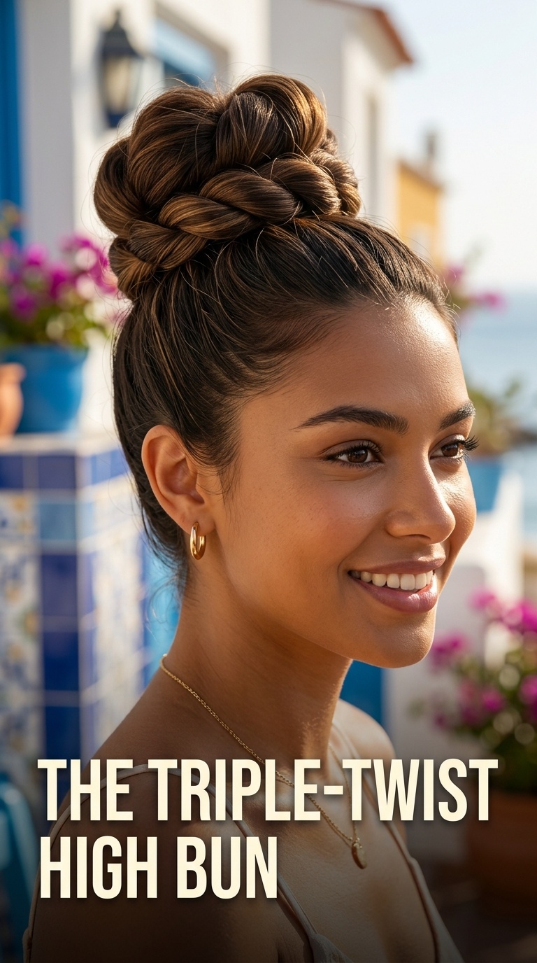 The Triple-Twist High Bun