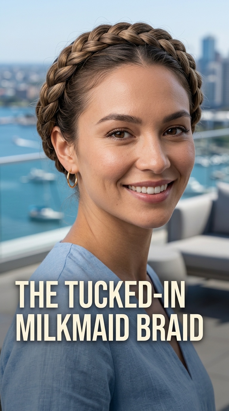 The Tucked-In Milkmaid Braid