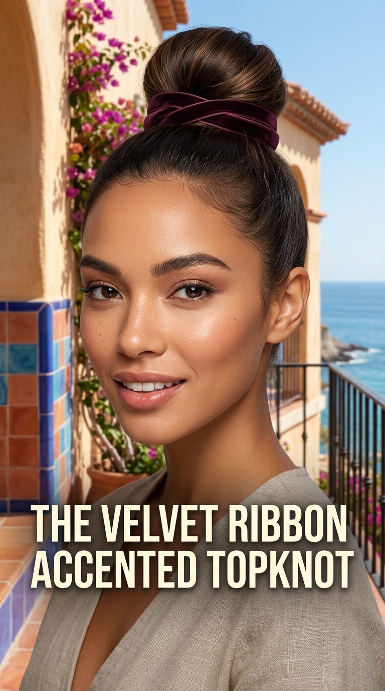 The Velvet Ribbon Accented Topknot