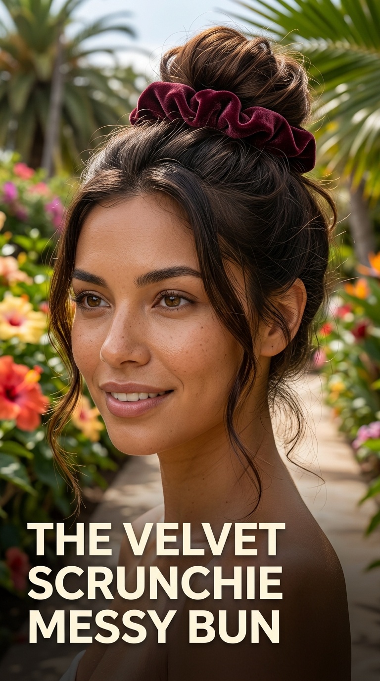 The Velvet Scrunchie Messy Bun