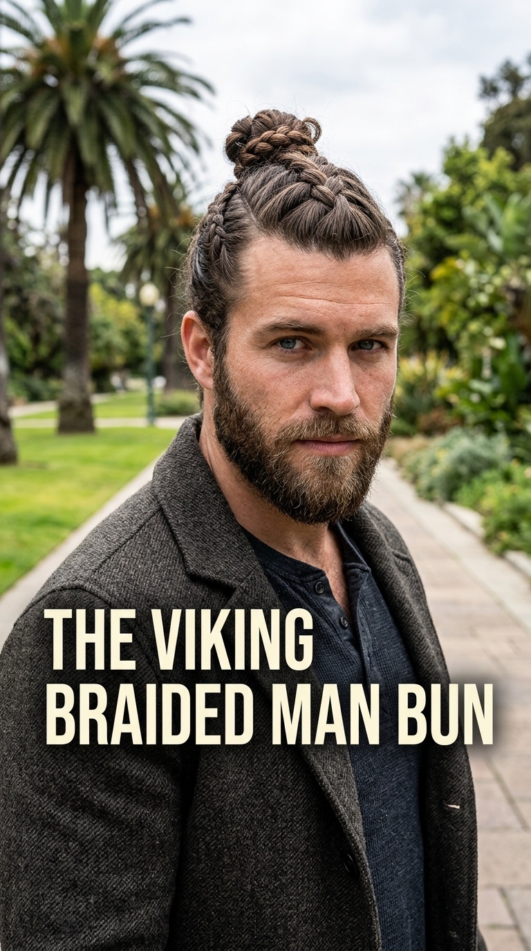 The Viking Braided Man Bun