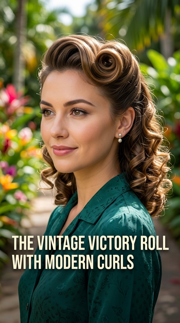 The Vintage Victory Roll with Modern Curls