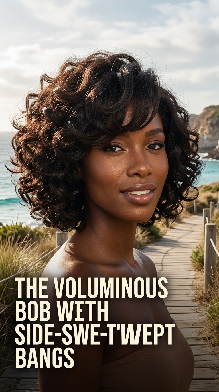 The Voluminous Bob with Side-Swept Bangs