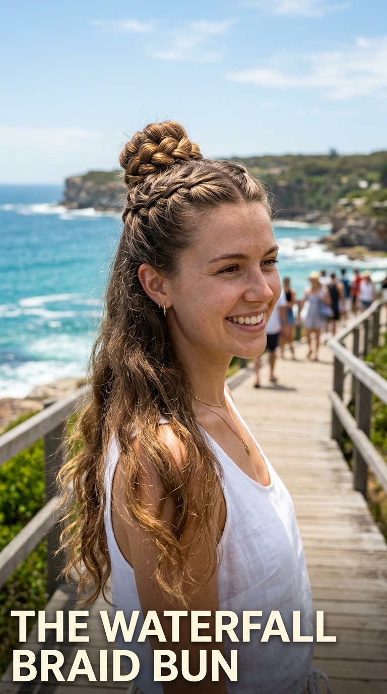 The Waterfall Braid Bun