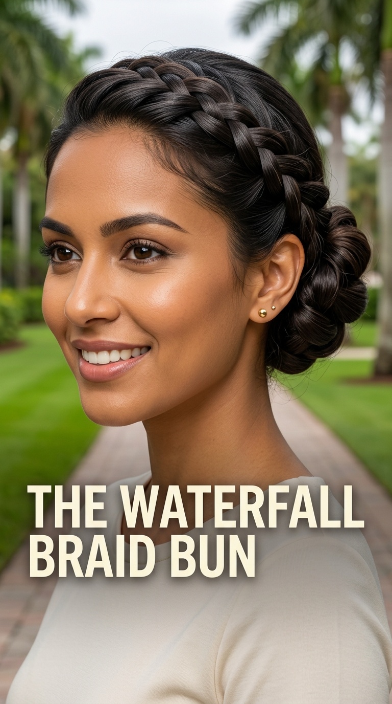 The Waterfall Braid Bun