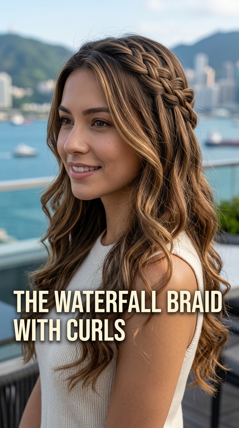The Waterfall Braid with Curls