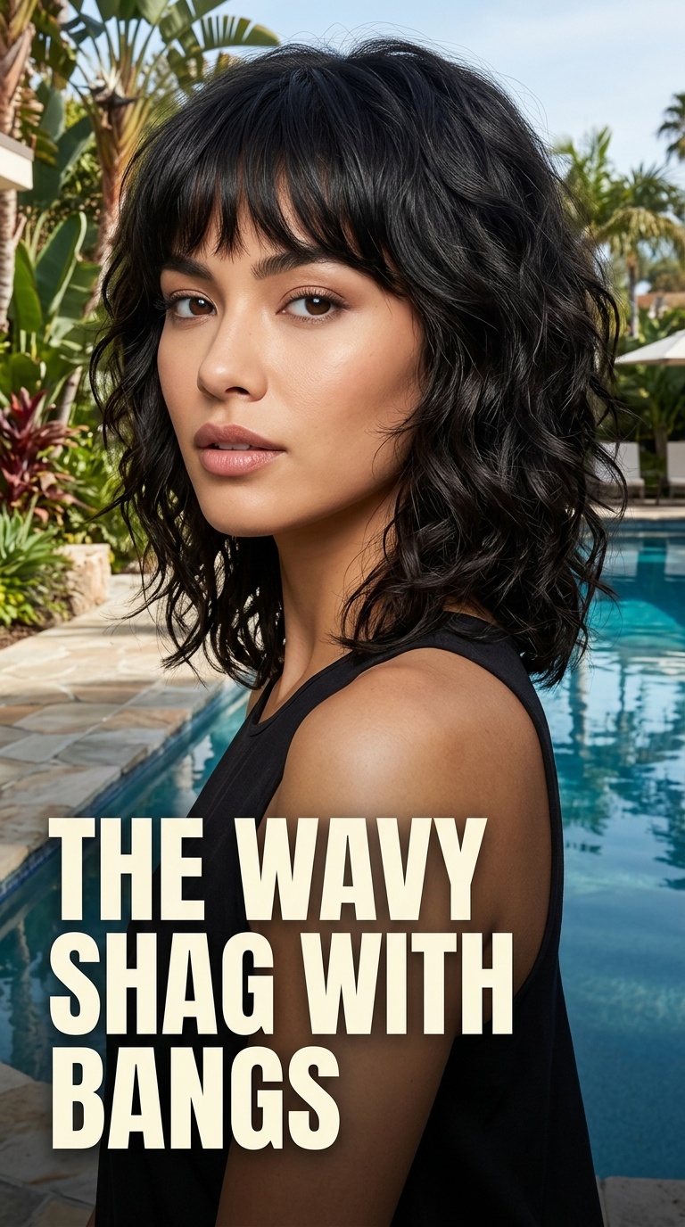 The Wavy Shag with Bangs