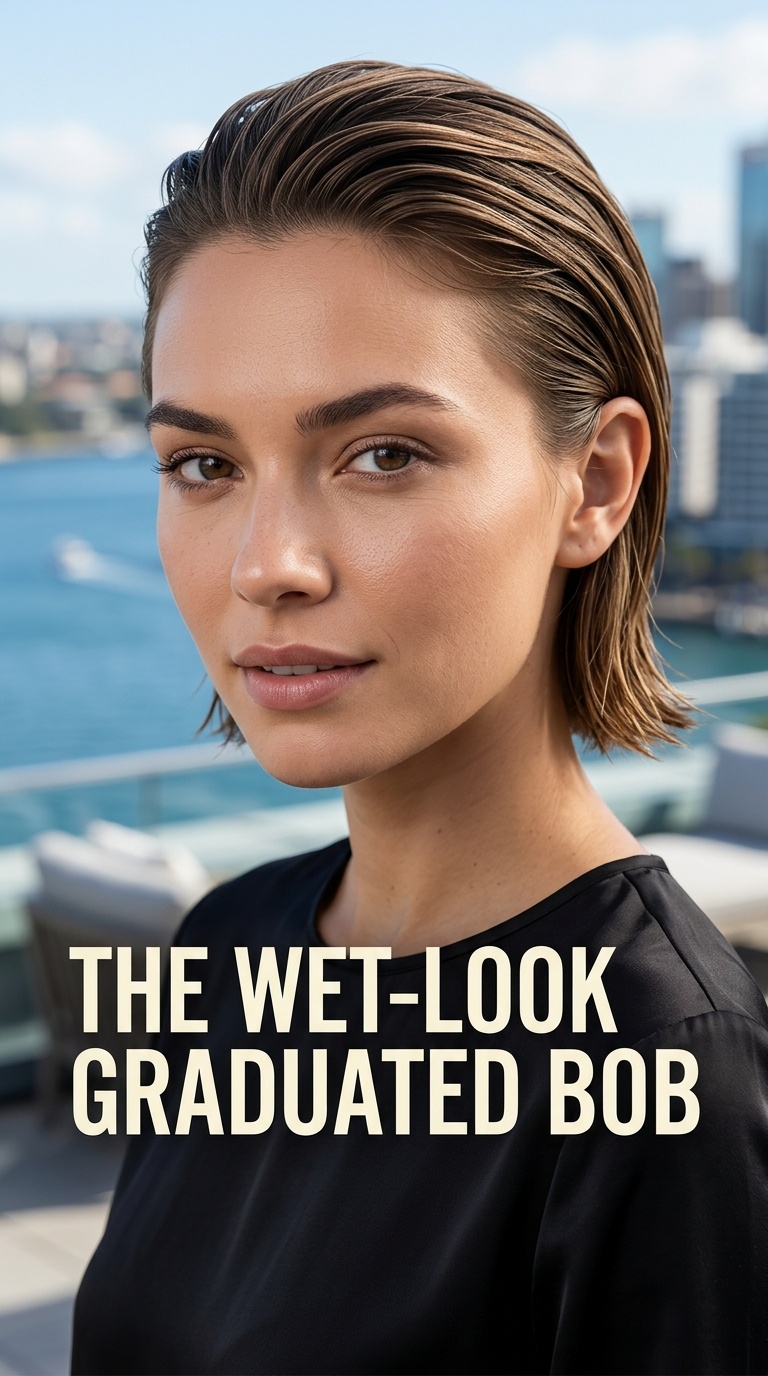The Wet-Look Graduated Bob