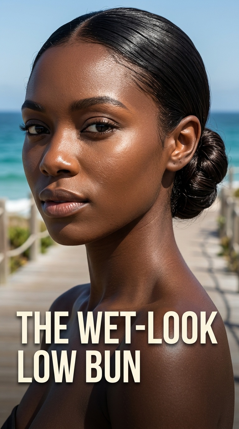 The Wet-Look Low Bun