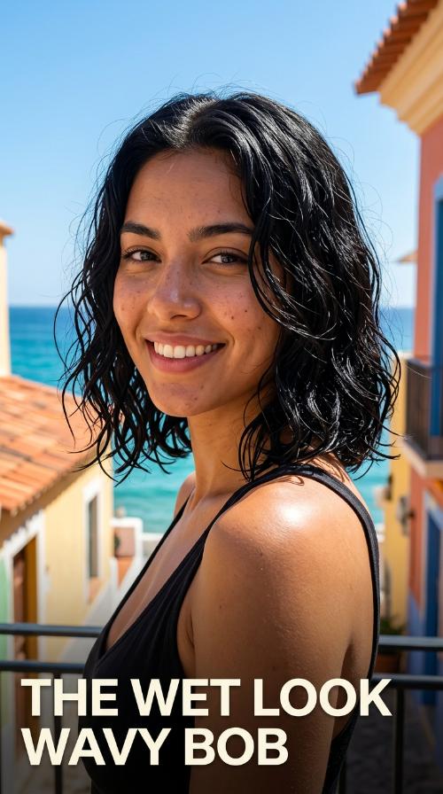 The Wet Look Wavy Bob