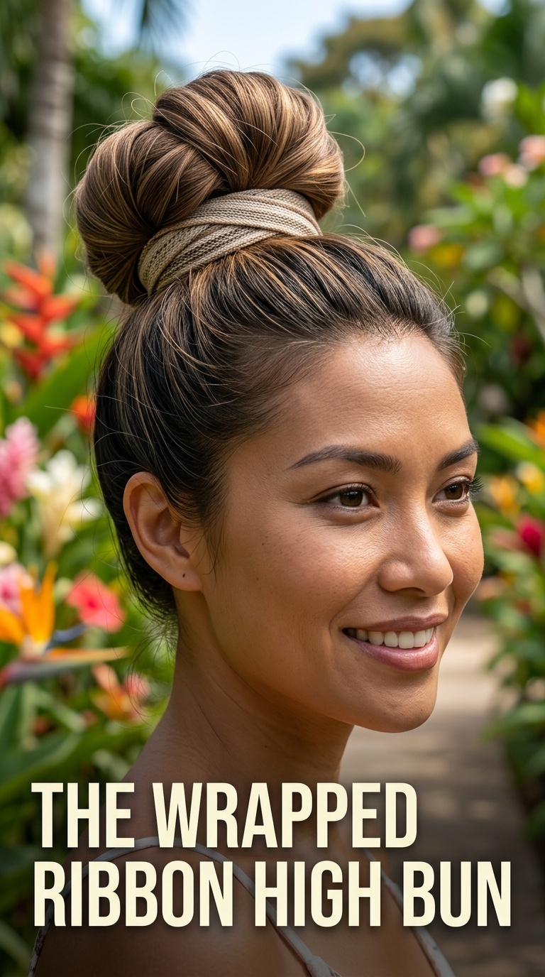 The Wrapped Ribbon High Bun