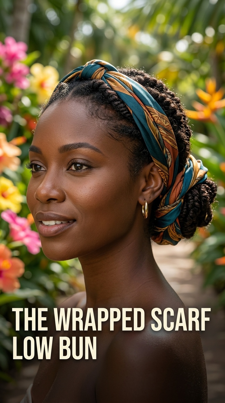 The Wrapped Scarf Low Bun
