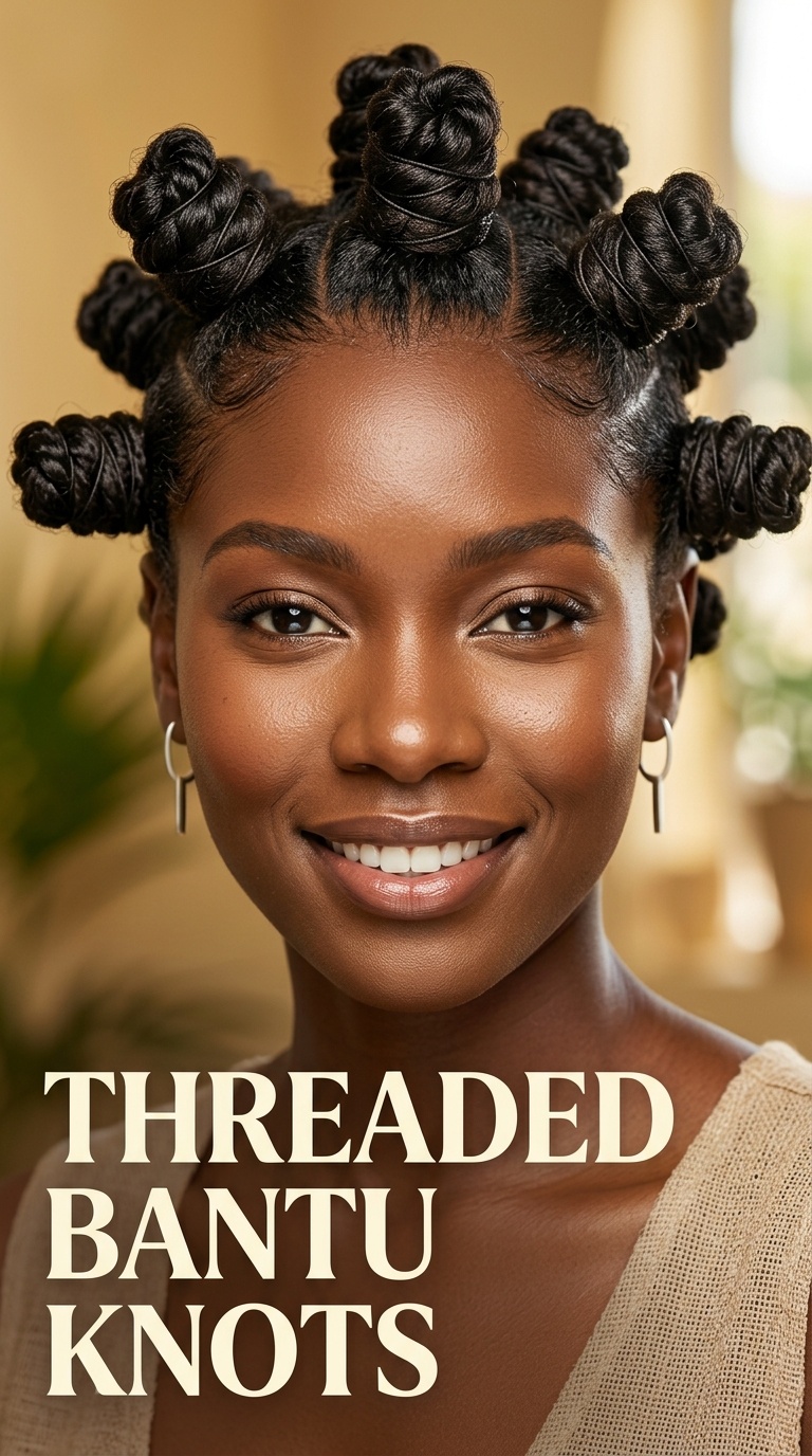 Threaded Bantu Knots