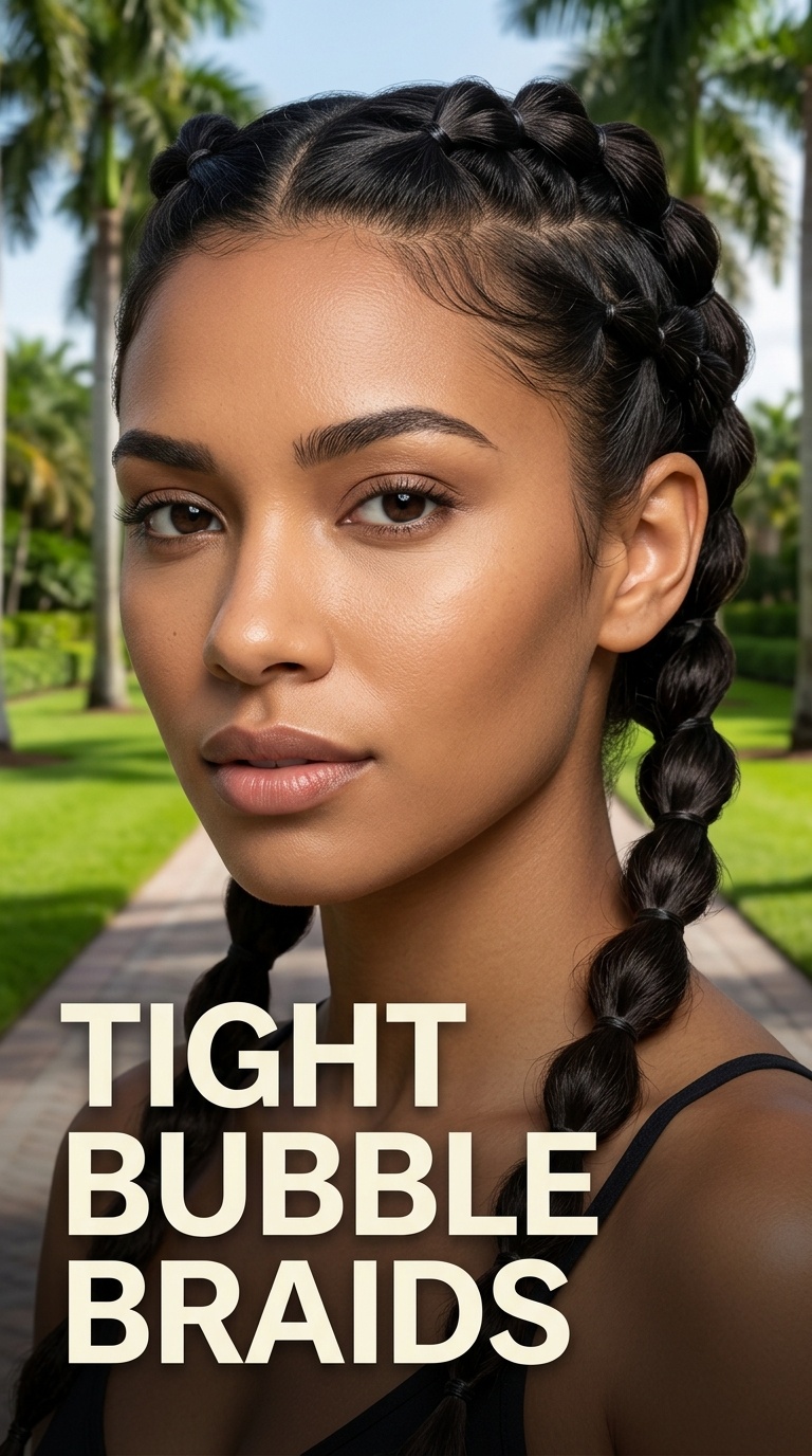 Tight Bubble Braids