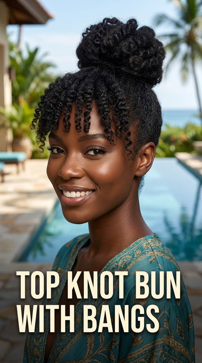 Top Knot Bun with Bangs