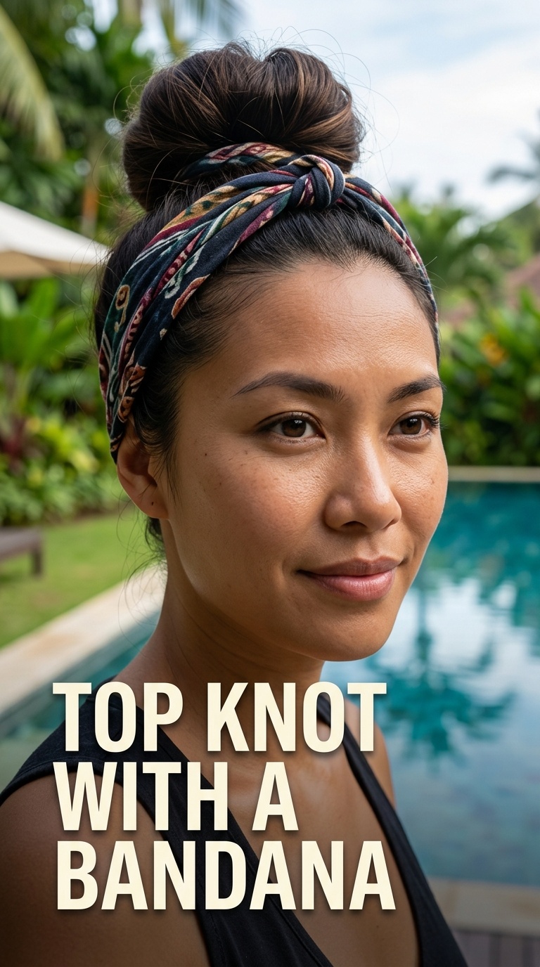 Top Knot with a Bandana
