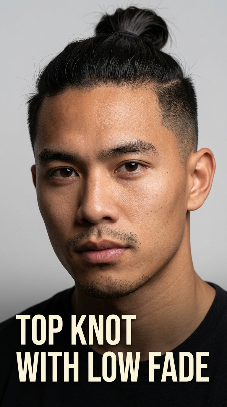 Top Knot with Low Fade