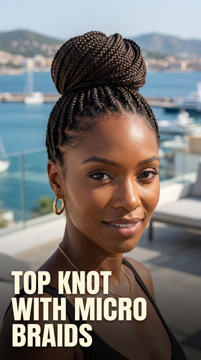 Top Knot with Micro Braids