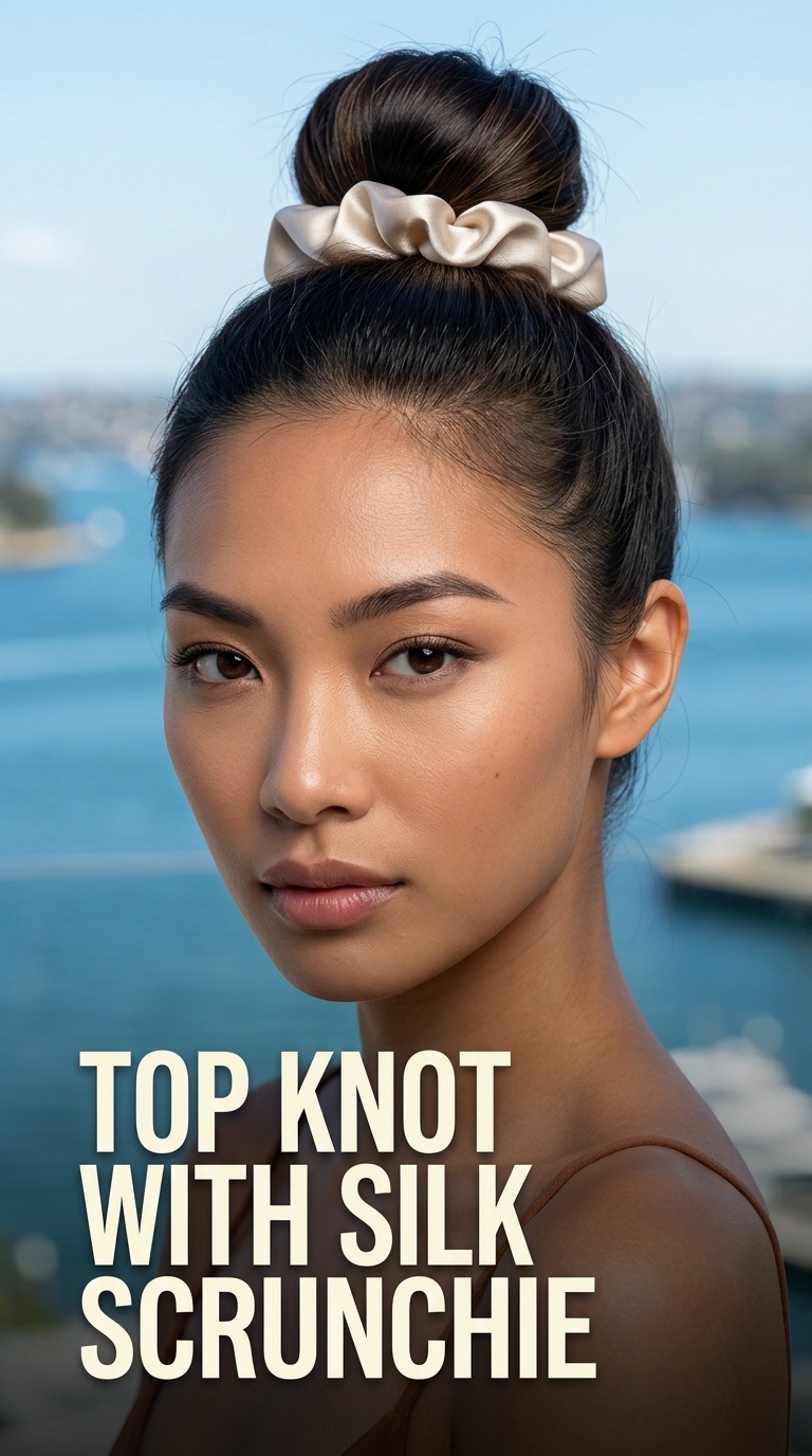 Top Knot with Silk Scrunchie