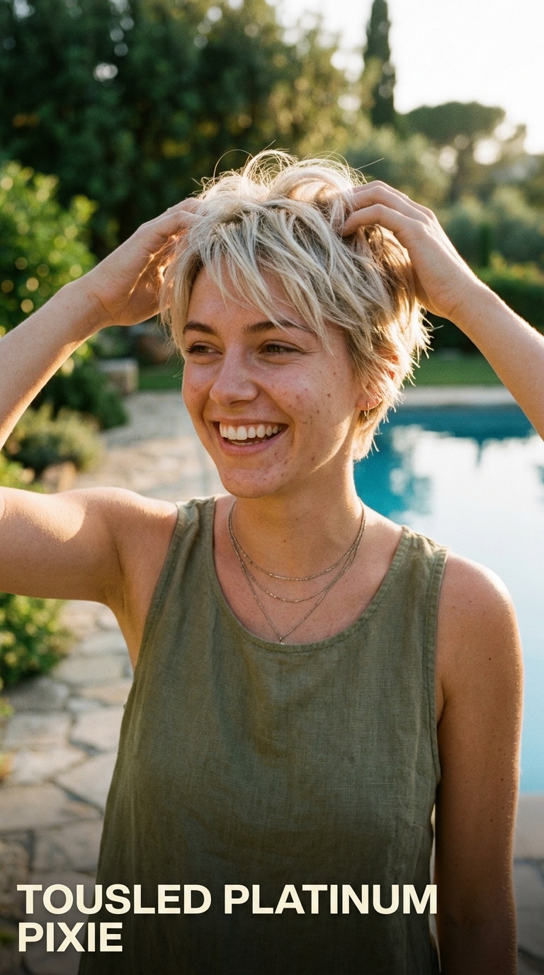 Tousled Platinum Pixie