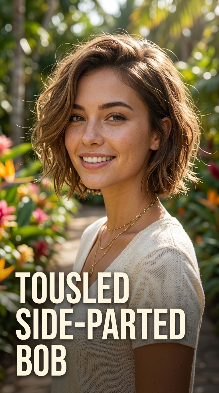 Tousled Side-Parted Bob