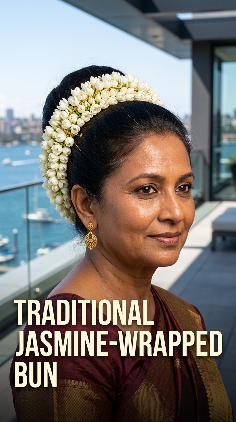 Traditional Jasmine-Wrapped Bun