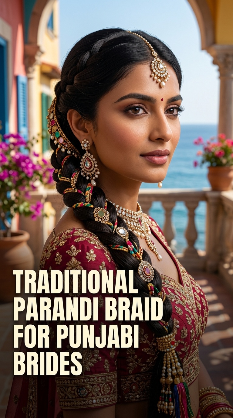 Traditional Parandi Braid for Punjabi Brides