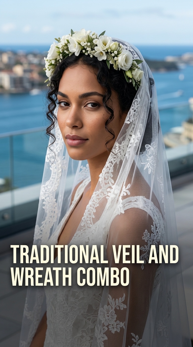 Traditional Veil and Wreath Combo