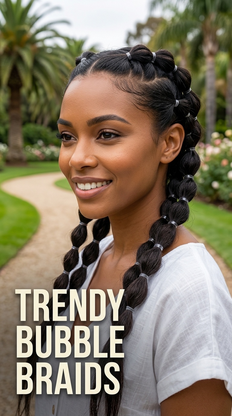 Trendy Bubble Braids