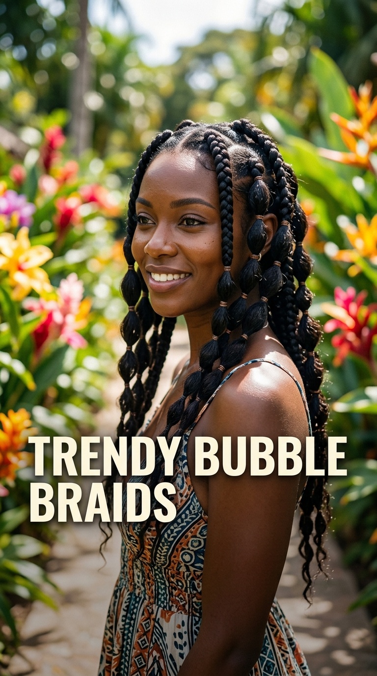 Trendy Bubble Braids