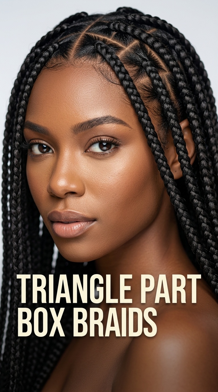 Triangle Part Box Braids