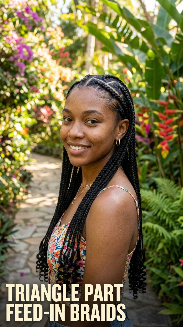 Triangle Part Feed-In Braids