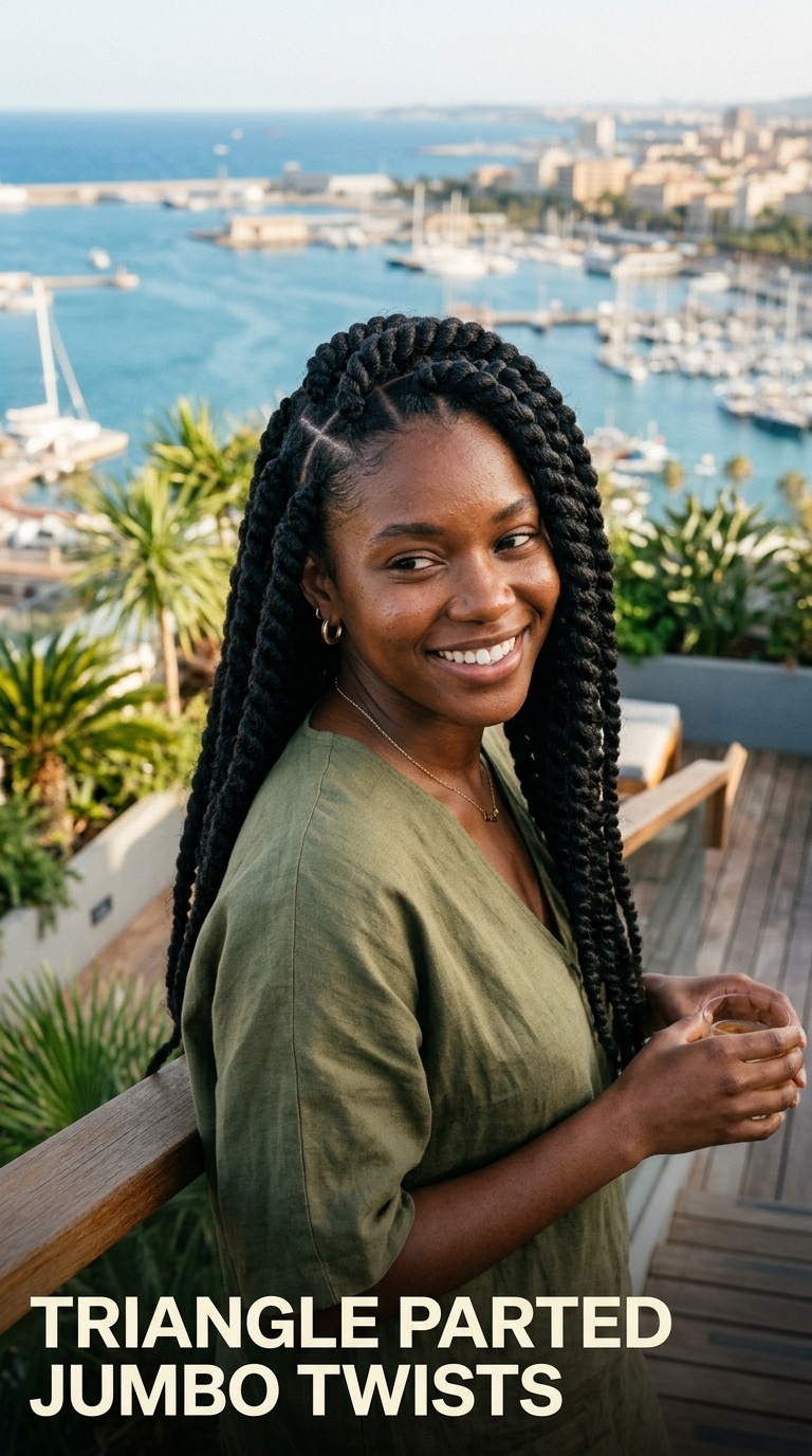 Triangle Parted Jumbo Twists