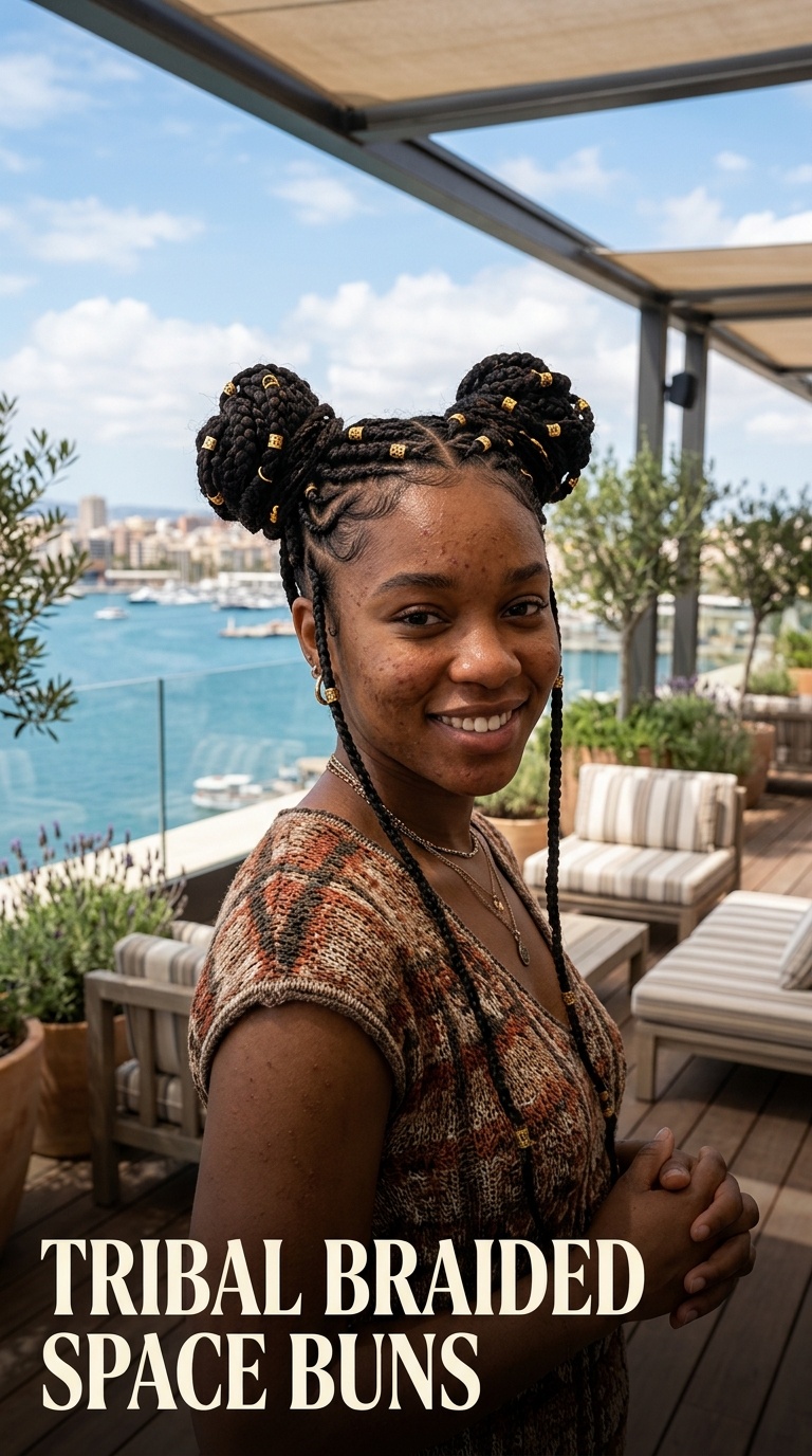 Tribal Braided Space Buns