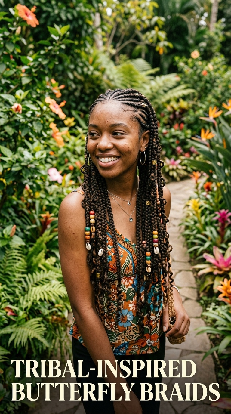 Tribal-Inspired Butterfly Braids