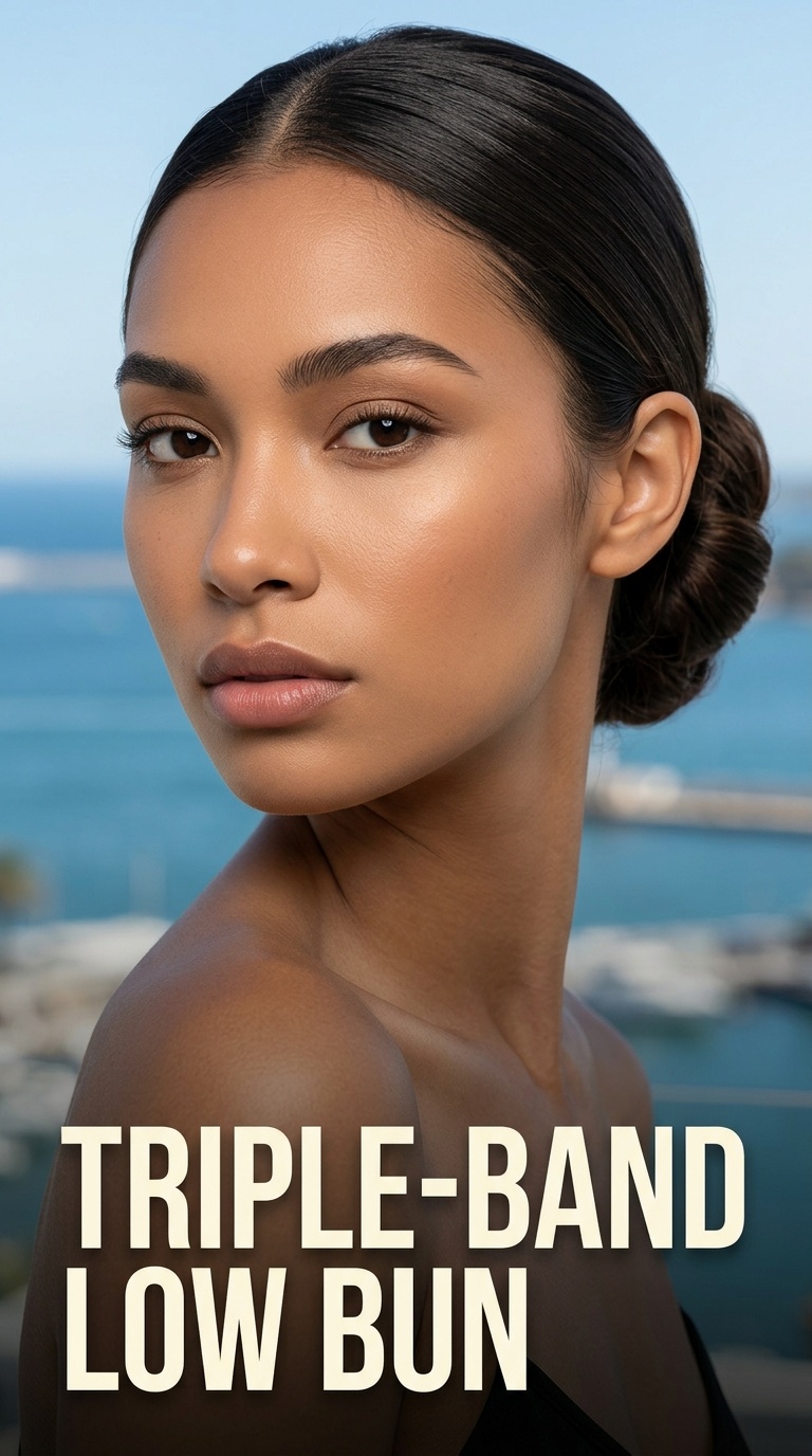 Triple-Band Low Bun
