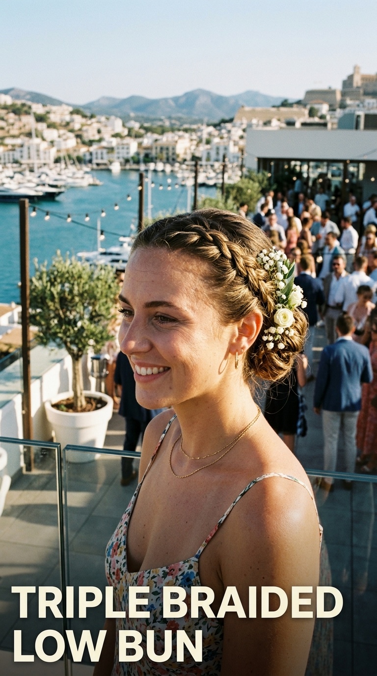 Triple Braided Low Bun