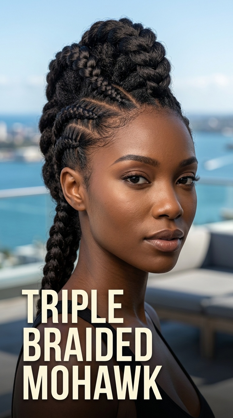 Triple Braided Mohawk